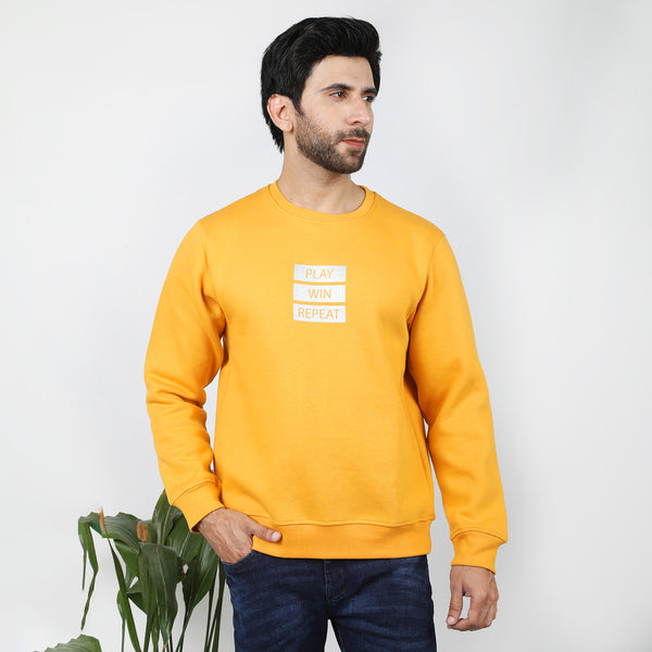 Eminent Men's Full Sleeves Sweat Shirt - Mustard