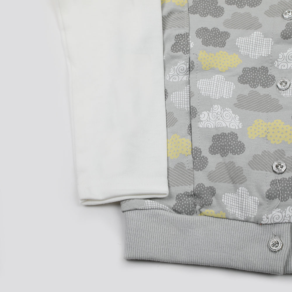 Girls Full Sleeves 3pcs Suit - Yellow, Girls Suits, Chase Value, Chase Value