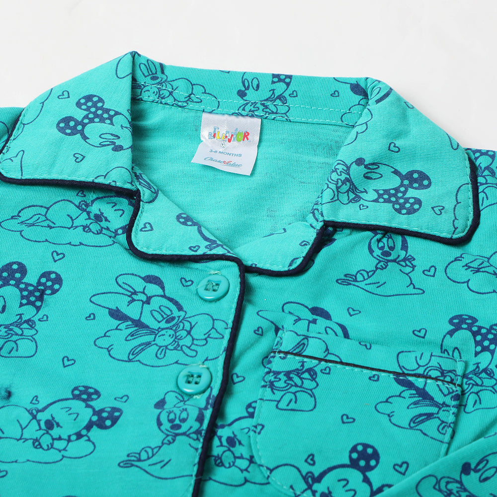 Newborn Girls Night Suit - Sea Green, Newborn Girls Sets & Suits, Chase Value, Chase Value