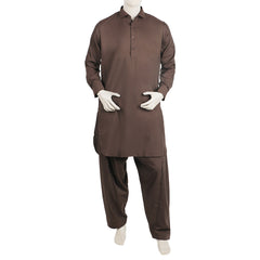 Eminent Men's Kameez Shalwar Suit - Brown