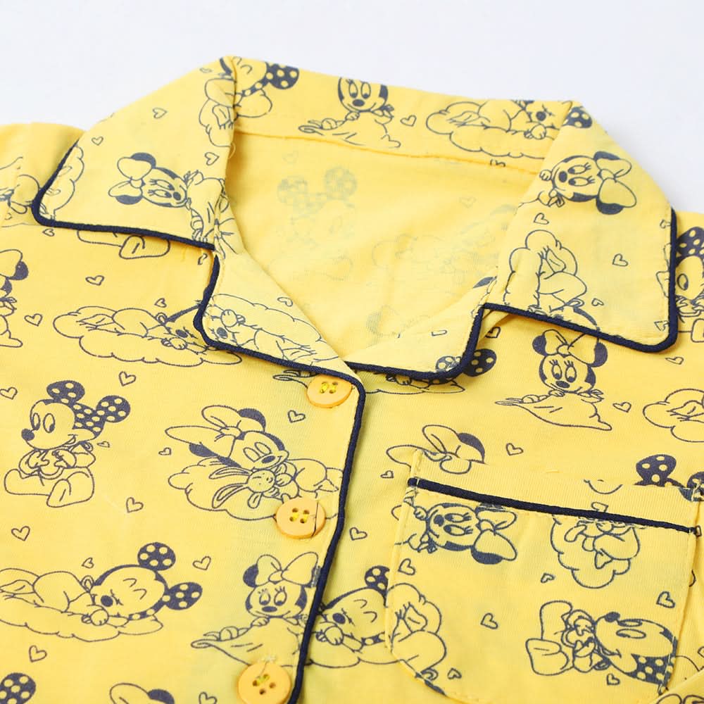 Girls Half Sleeves Night Suit - Yellow, Girls Suits, Chase Value, Chase Value