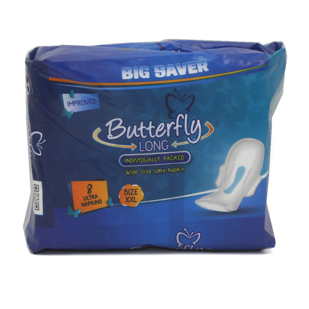 Butterfly Long Wide Size Ultra Napkins, XXL, 8-Pack, Sanitory Napkins, Butterfly, Chase Value