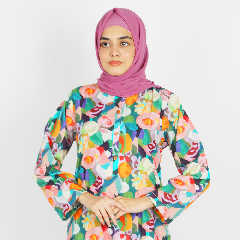 Women's Stitched Khaddar 2Pcs Suit - Green, Women Shalwar Suits, Chase Value, Chase Value