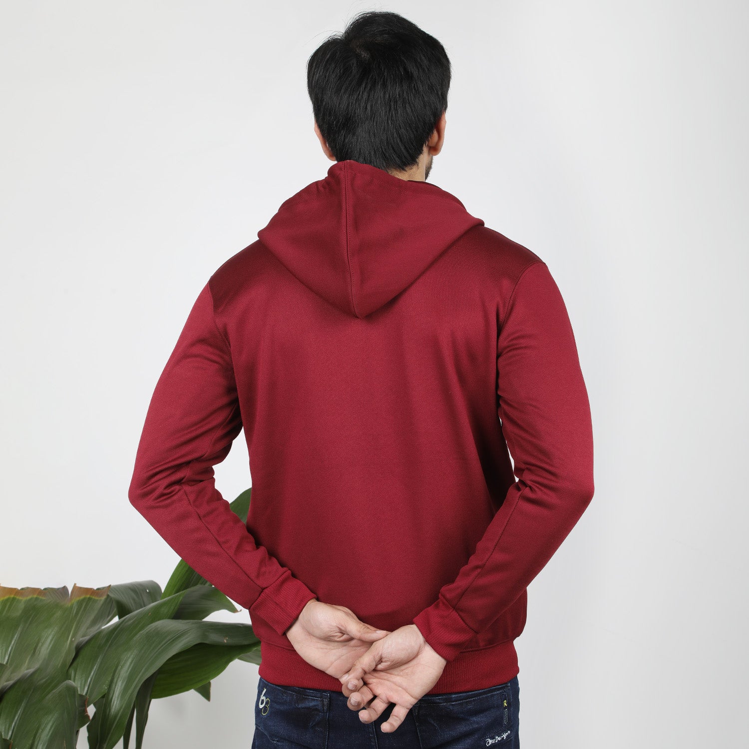 Men's Full Sleeves Zipper Hoodie - Maroon, Men's Jackets & Hoodies, Chase Value, Chase Value