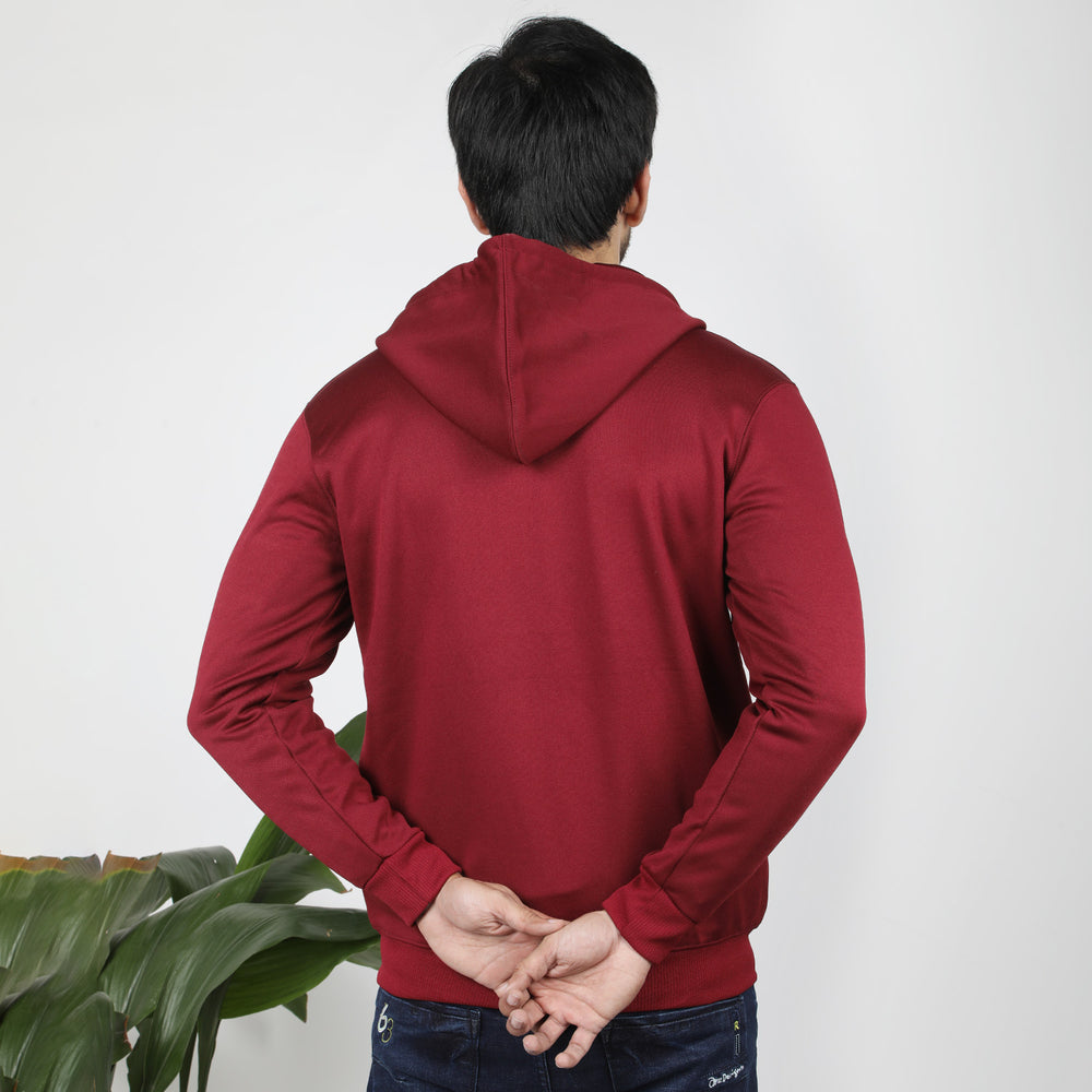 Men's Full Sleeves Zipper Hoodie - Maroon, Men's Jackets & Hoodies, Chase Value, Chase Value