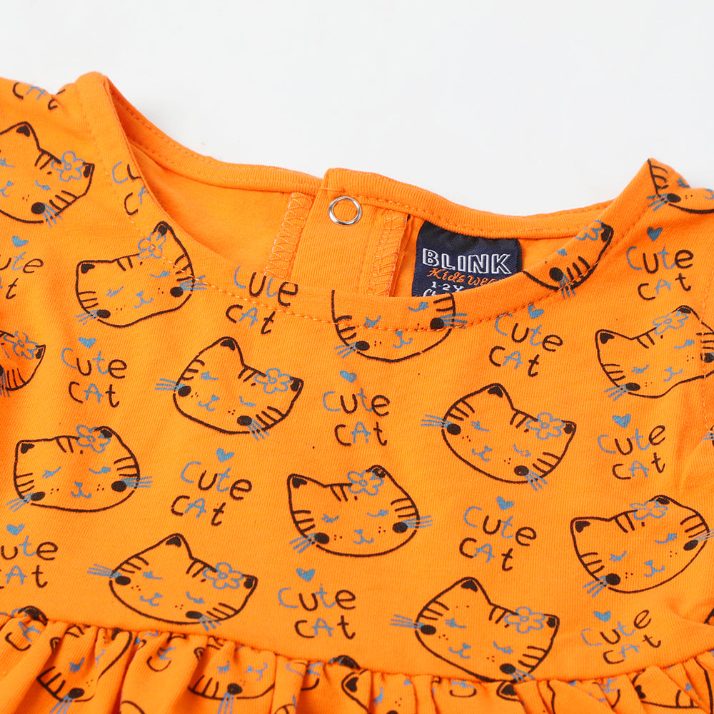 Girls Frock - Orange, Girls Frocks, Chase Value, Chase Value