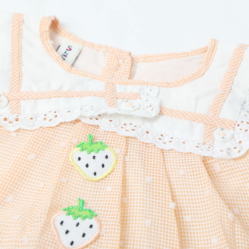 Newborn Girls Half Sleeves Suit  - Peach, Newborn Girls Sets & Suits, Chase Value, Chase Value