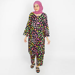 Women's Stitched Khaddar 2Pcs Suit - Black