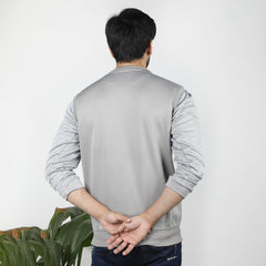 Men's Sleevesless Mock Neck Zipper Jacket - Grey