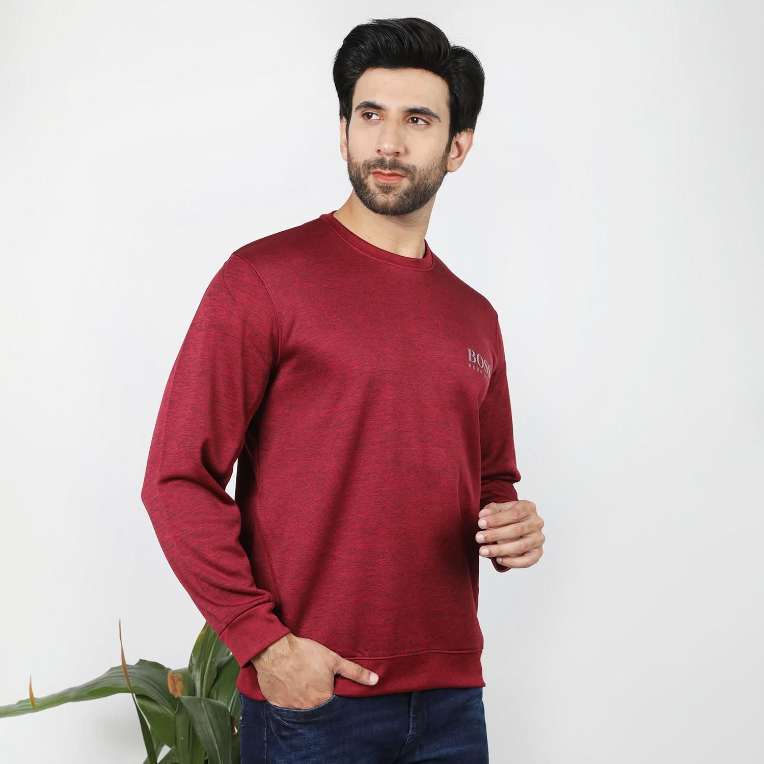 Men's Full Sleeves Sweat Shirt - Maroon, Men's Sweater & Sweat Shirts, Chase Value, Chase Value
