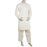Men's Embroidered Stitched Shalwar Suit - Cream, Men's Shalwar Kameez, Chase Value, Chase Value