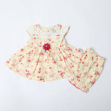 Newborn Girls Half Sleeves Suit  - Yellow, Newborn Girls Sets & Suits, Chase Value, Chase Value