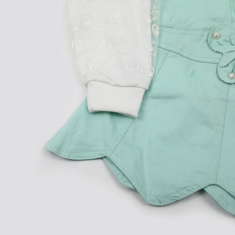 Girls Full Sleeves 3pcs Suit - Cyan, Girls Suits, Chase Value, Chase Value