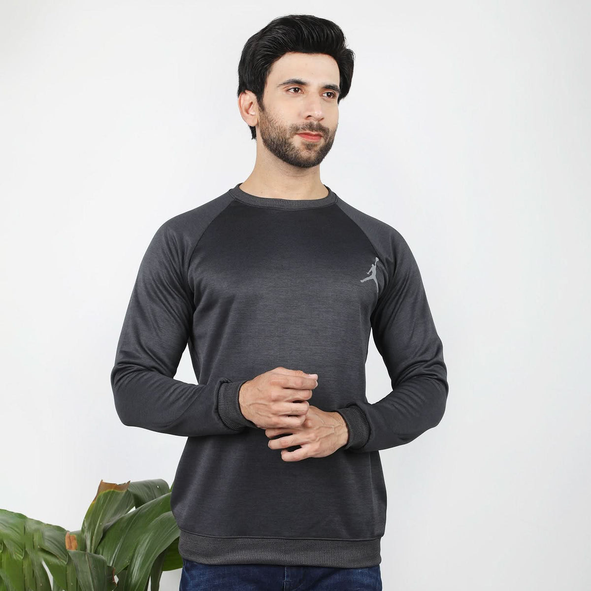 Men's Full Sleeve Sweat Shirt - Charcoal, Men's Sweater & Sweat Shirts, Chase Value, Chase Value