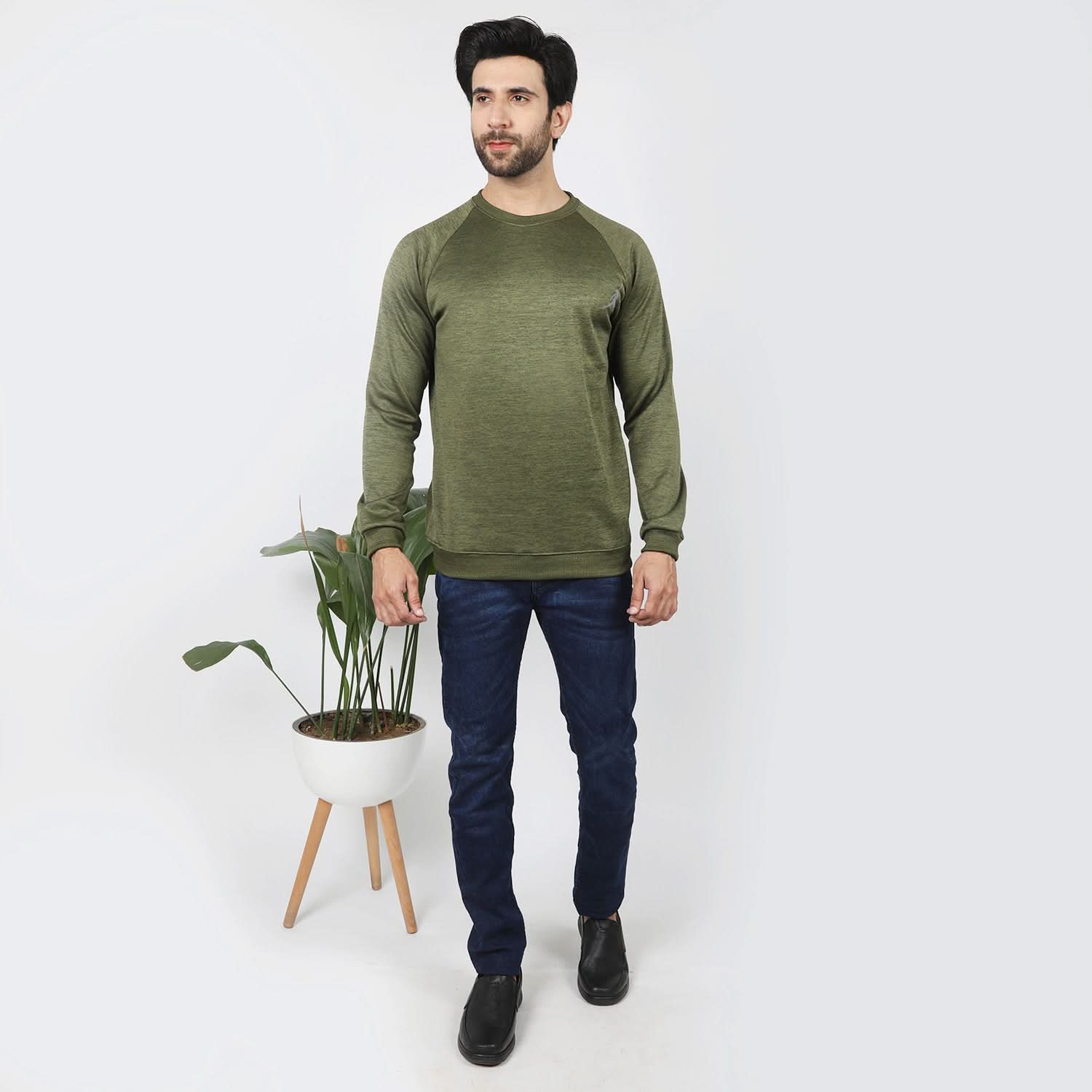 Men's Full Sleeve Sweat Shirt - Olive, Men's Sweater & Sweat Shirts, Chase Value, Chase Value