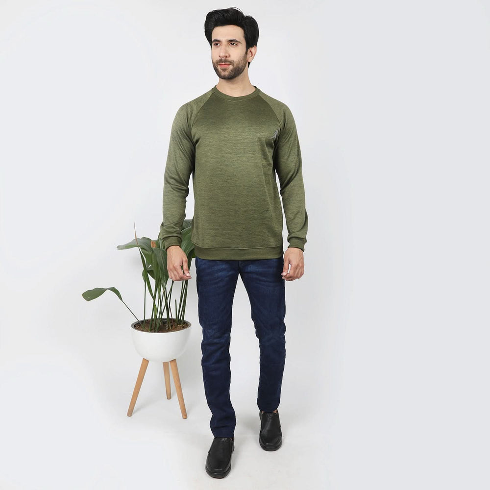 Men's Full Sleeve Sweat Shirt - Olive, Men's Sweater & Sweat Shirts, Chase Value, Chase Value