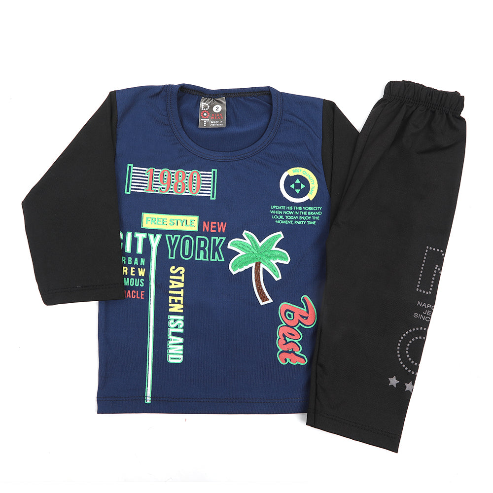 Newborn Boys Full Sleeves Suit - Navy Blue, Newborn Boys Sets & Suits, Chase Value, Chase Value