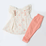 Newborn Girls Half Sleeves Suit  - Peach, Newborn Girls Sets & Suits, Chase Value, Chase Value