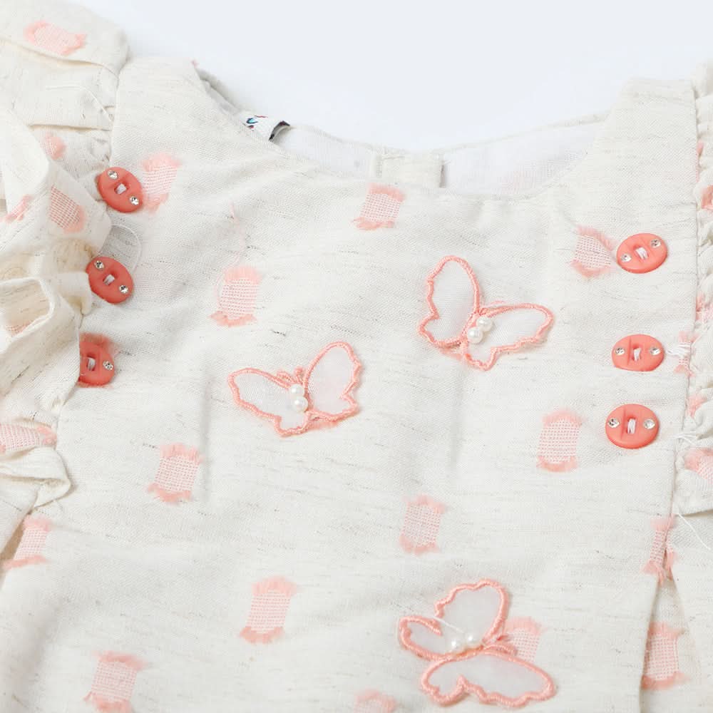 Newborn Girls Half Sleeves Suit  - Peach, Newborn Girls Sets & Suits, Chase Value, Chase Value