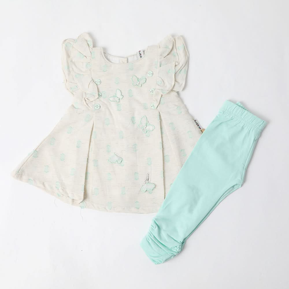 Newborn Girls Half Sleeves Suit  - Cyan, Newborn Girls Sets & Suits, Chase Value, Chase Value