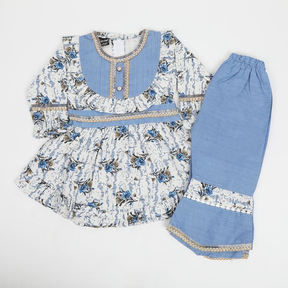 Girls Shalwar Suit - Blue, Girls Shalwar Kameez, Chase Value, Chase Value