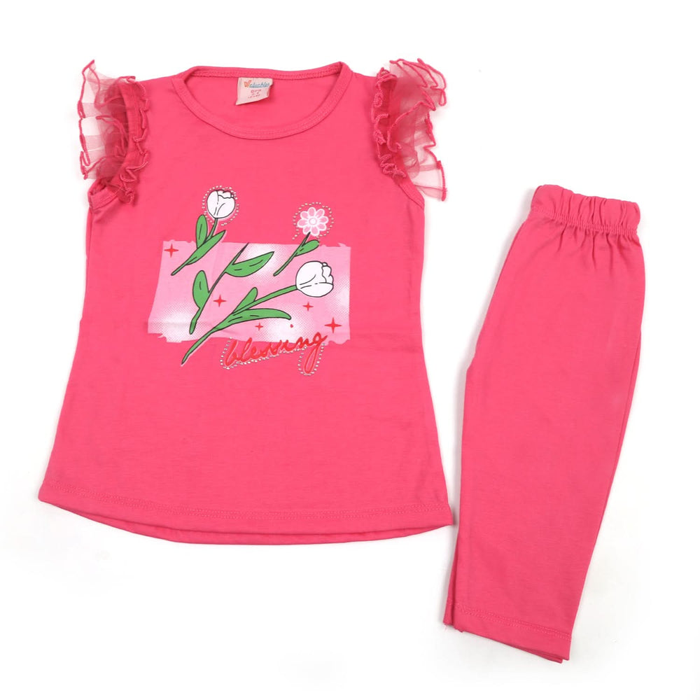 Girls Half Sleeves Suit - Pink, Girls Suits, Chase Value, Chase Value