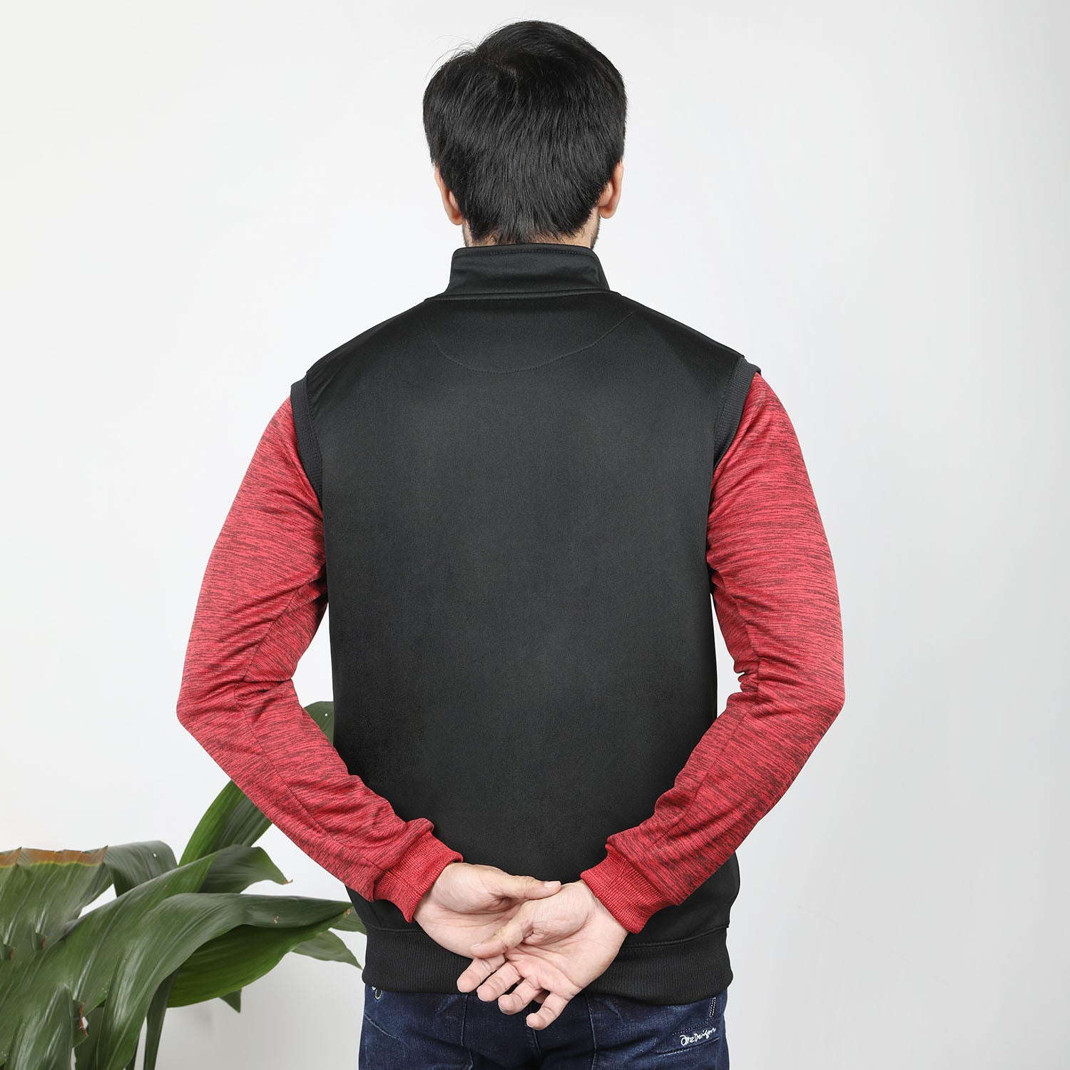 Men's Sleevesless Mock Neck Zipper Jacket - Black, Men's Jackets & Hoodies, Chase Value, Chase Value
