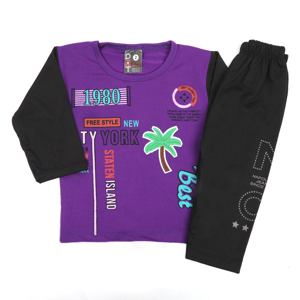 Newborn Boys Full Sleeves Suit - Purple, Newborn Boys Sets & Suits, Chase Value, Chase Value