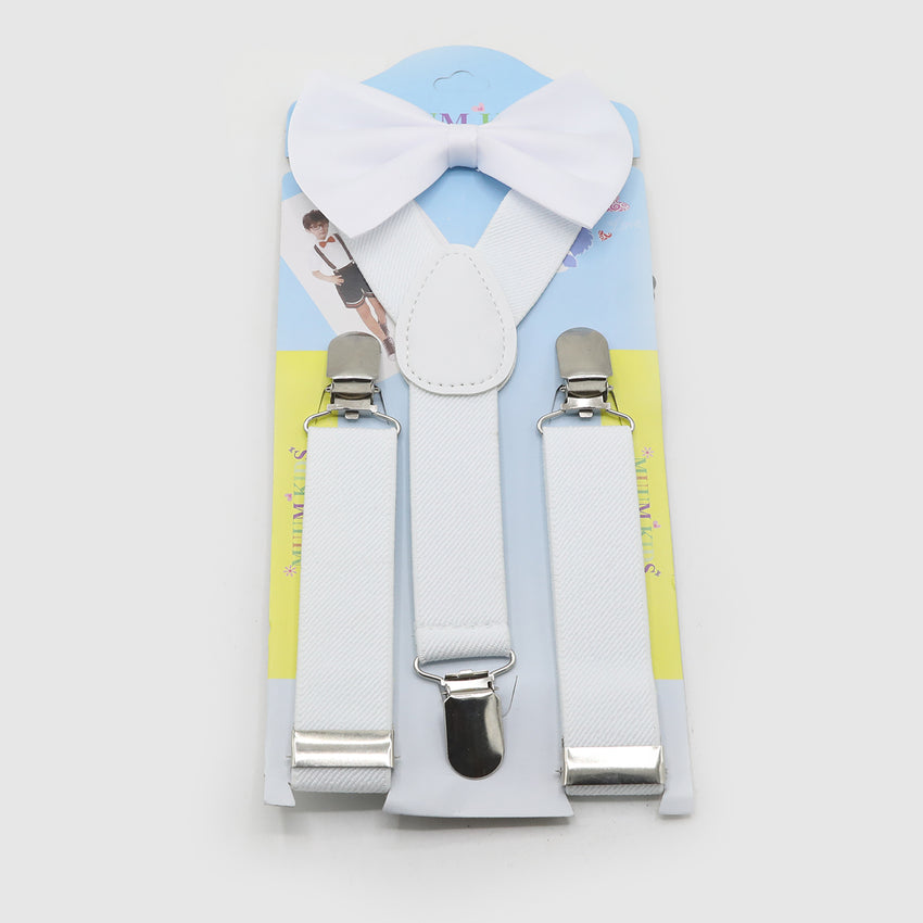 Boys Gallace Bow Set - White