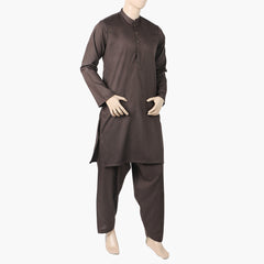 Men's Slim Fit Kurta Shalwar Suit - Dark Brown