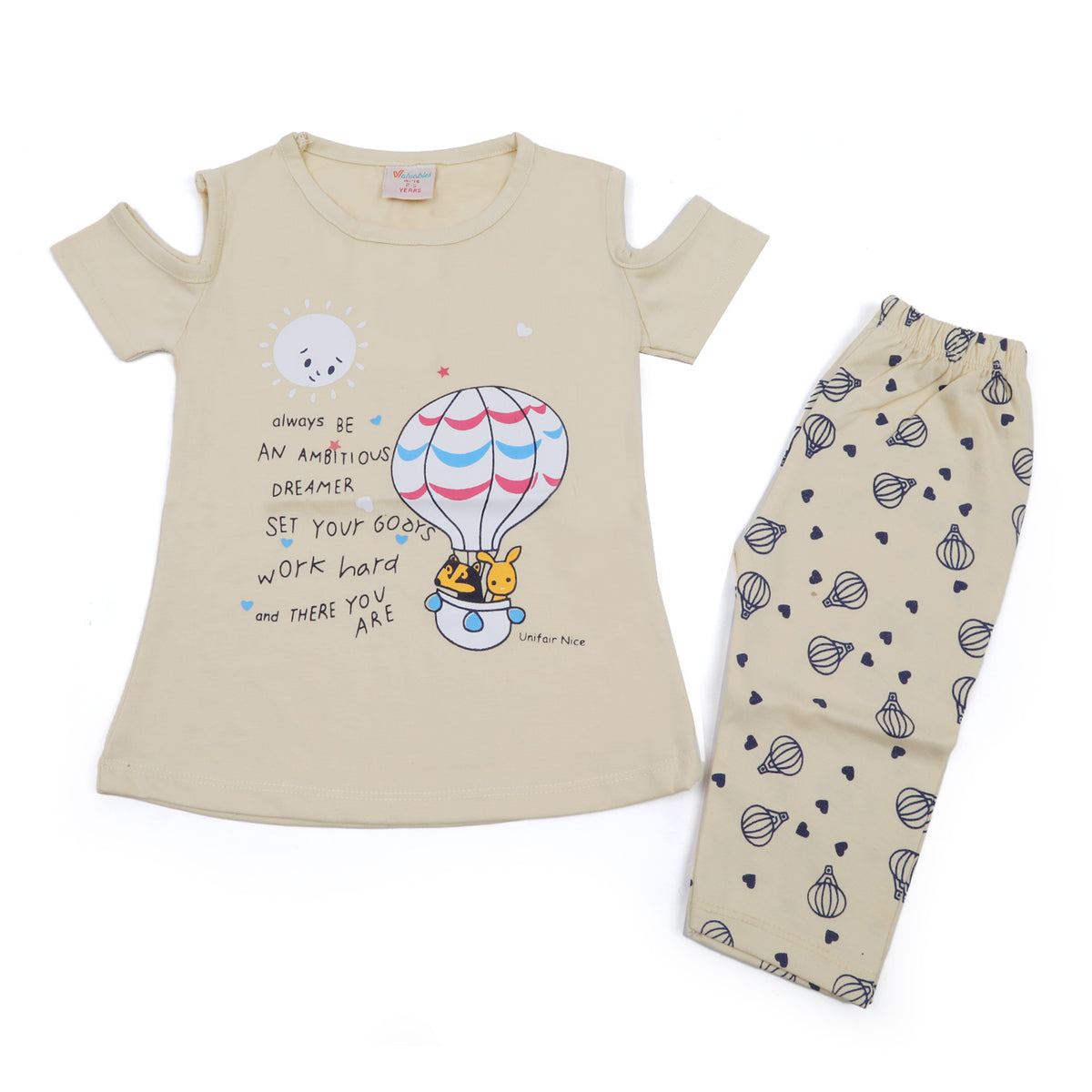 Girls Half Sleeves Suit - Fawn, Girls Suits, Chase Value, Chase Value