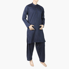 Men's Slim Fit Kurta Shalwar Suit - Navy Blue