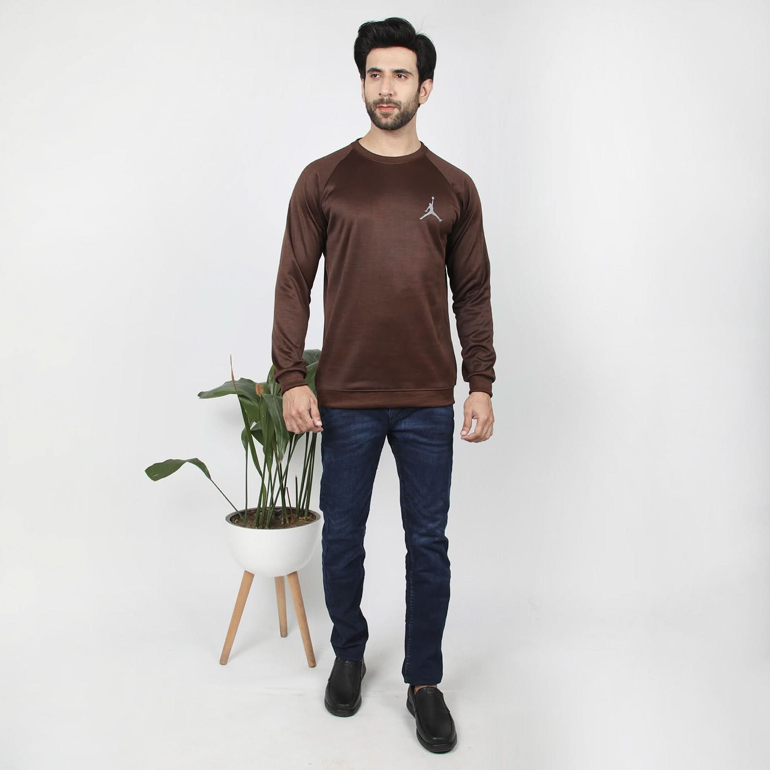 Men's Full Sleeve Sweat Shirt - Coffee, Men's Sweater & Sweat Shirts, Chase Value, Chase Value