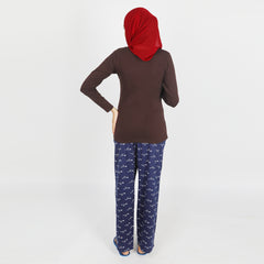 Women's Full Sleeves Knitted Set - Brown