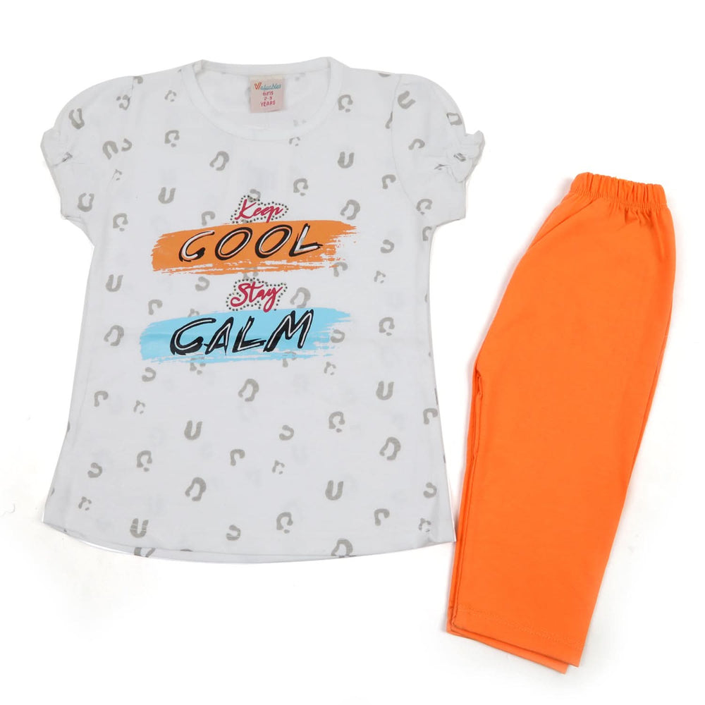 Girls Half Sleeves Suit - Orange, Girls Suits, Chase Value, Chase Value