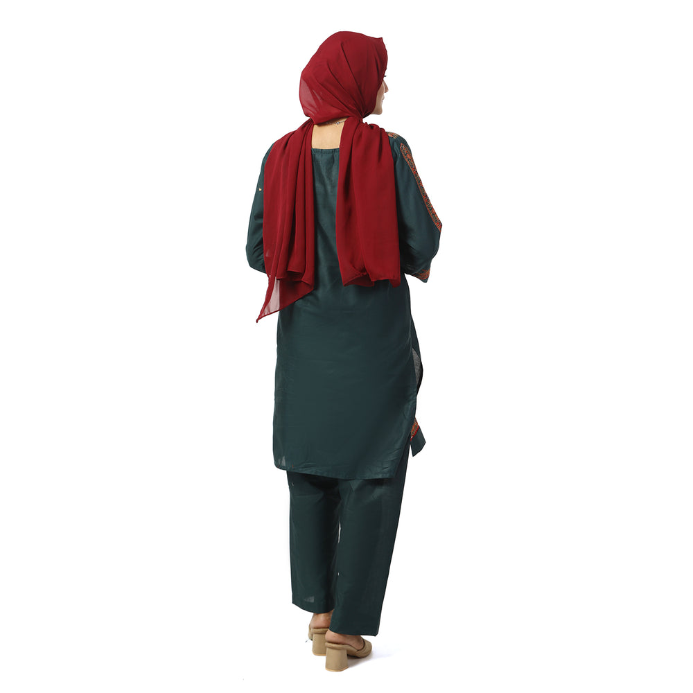 Women's Cotton Embroidered 2Pcs Suit - Steel Blue, Women Shalwar Suits, Chase Value, Chase Value