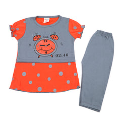 Girls Half Sleeves Suit - Grey