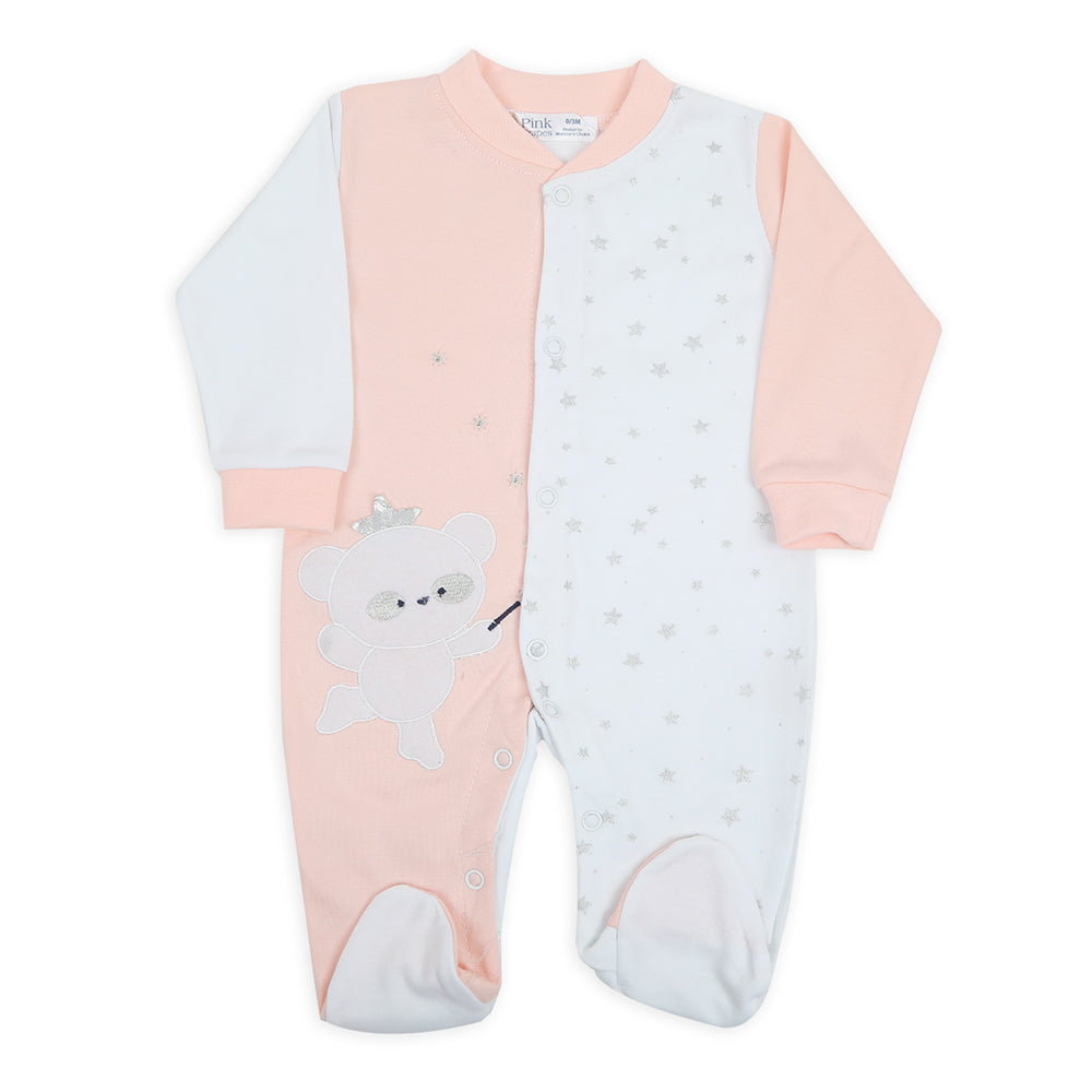 Newborn Girls Full Sleeves Romper - Pink, Newborn Girls Rompers, Chase Value, Chase Value
