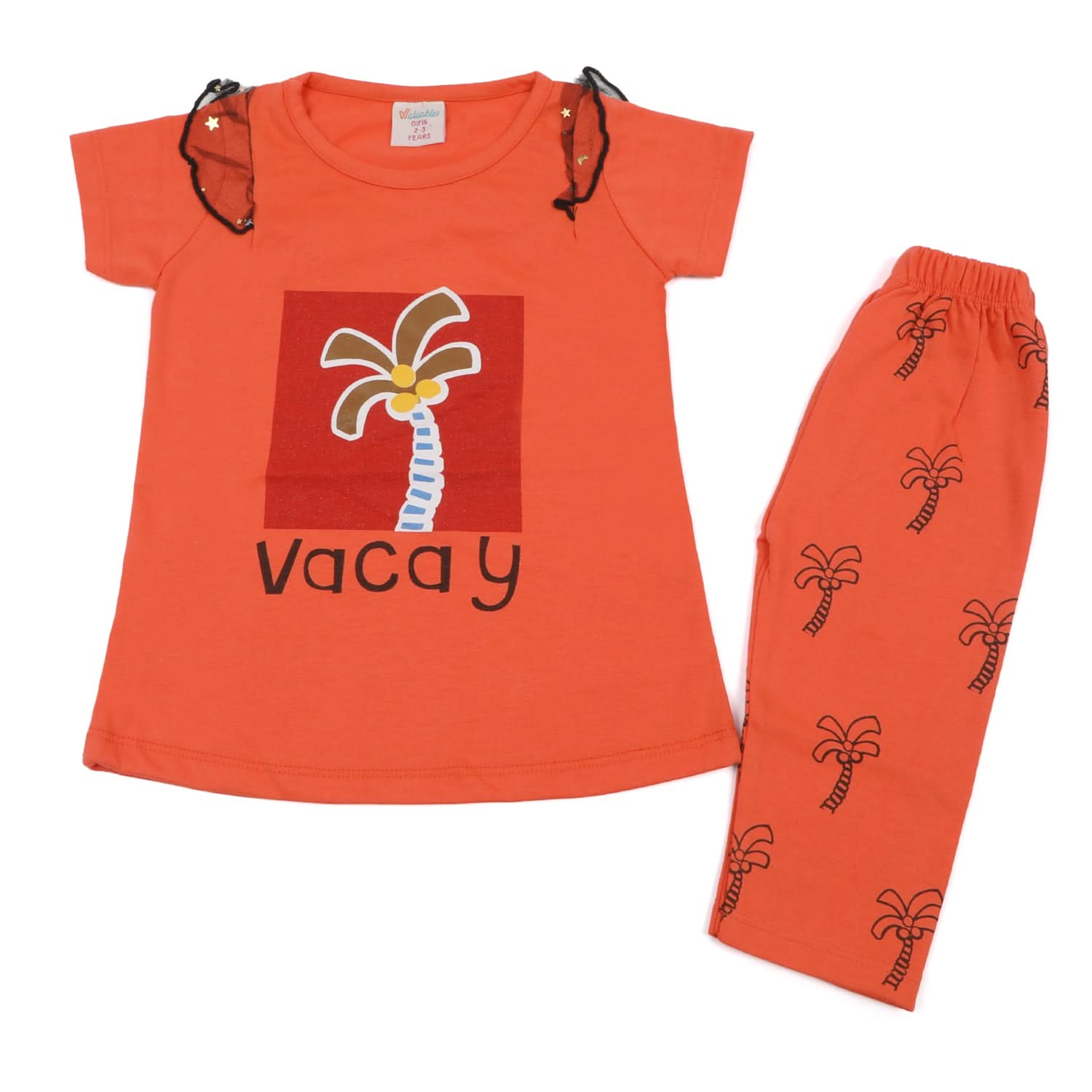 Girls Half Sleeves Suit - Orange, Girls Suits, Chase Value, Chase Value