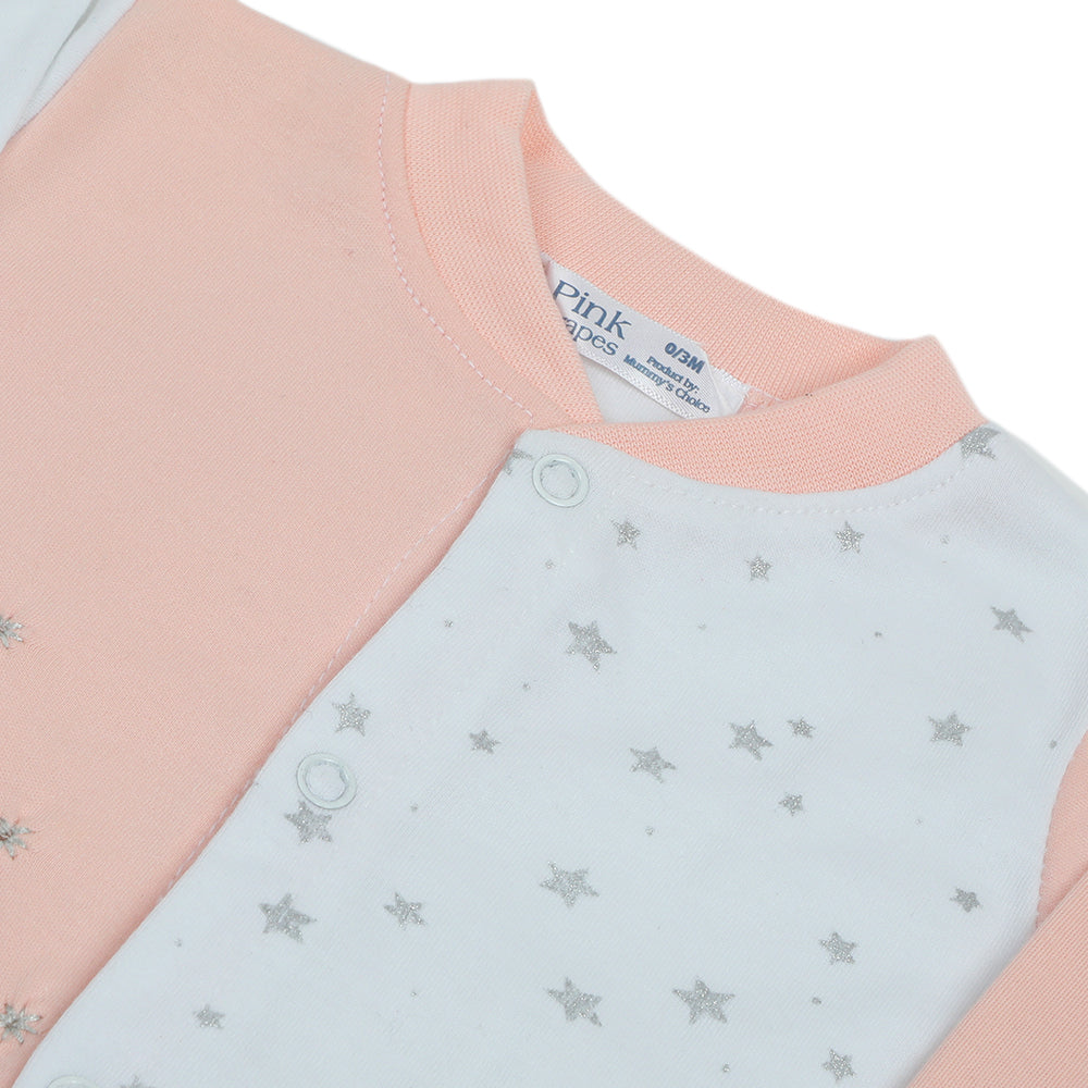 Newborn Girls Full Sleeves Romper - Pink, Newborn Girls Rompers, Chase Value, Chase Value