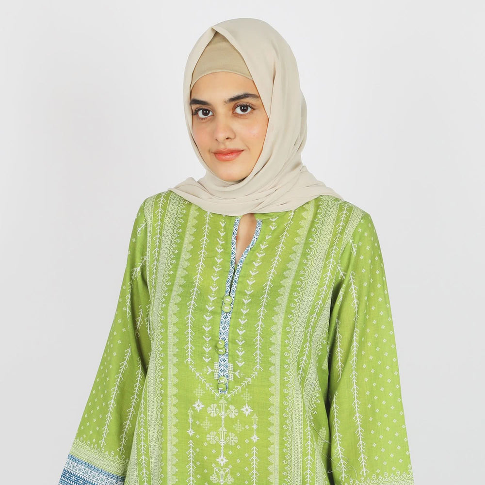 Eminent Women's Printed Khaddar 2pcs Suit - Green, Women Shalwar Suits, Eminent, Chase Value
