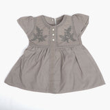 Newborn Girls Half Sleeves Frock - Grey, Newborn Girls Frocks, Chase Value, Chase Value