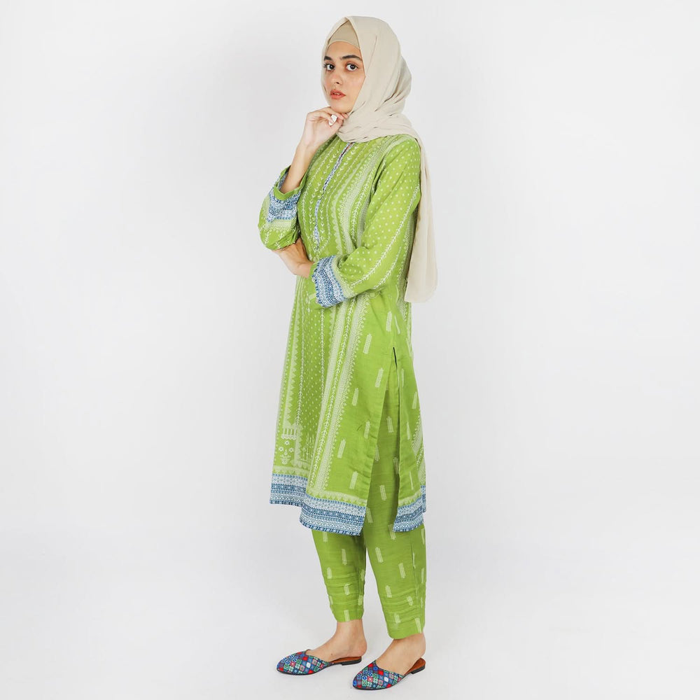 Eminent Women's Printed Khaddar 2pcs Suit - Green, Women Shalwar Suits, Eminent, Chase Value