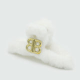Large Furr Hair Catcher - White, Women Hair & Head Jewellery, Chase Value, Chase Value