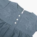 Newborn Girls Half Sleeves Frock - Steel Green, Newborn Girls Frocks, Chase Value, Chase Value