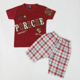 Boys Half Sleeves Suit - Maroon, Boys Sets & Suits, Chase Value, Chase Value
