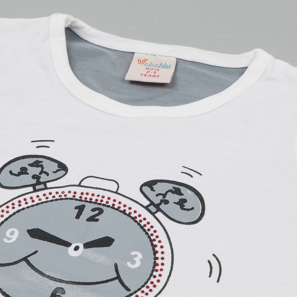 Girls Half Sleeves Suit - White, Girls Suits, Chase Value, Chase Value