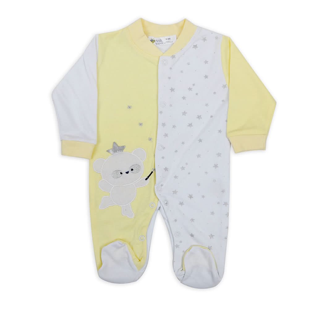 Newborn Girls Full Sleeves Romper - Yellow, Newborn Girls Rompers, Chase Value, Chase Value