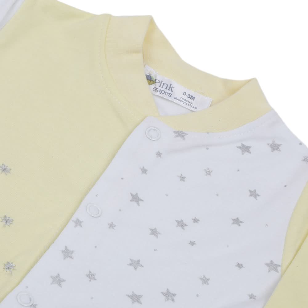 Newborn Girls Full Sleeves Romper - Yellow, Newborn Girls Rompers, Chase Value, Chase Value
