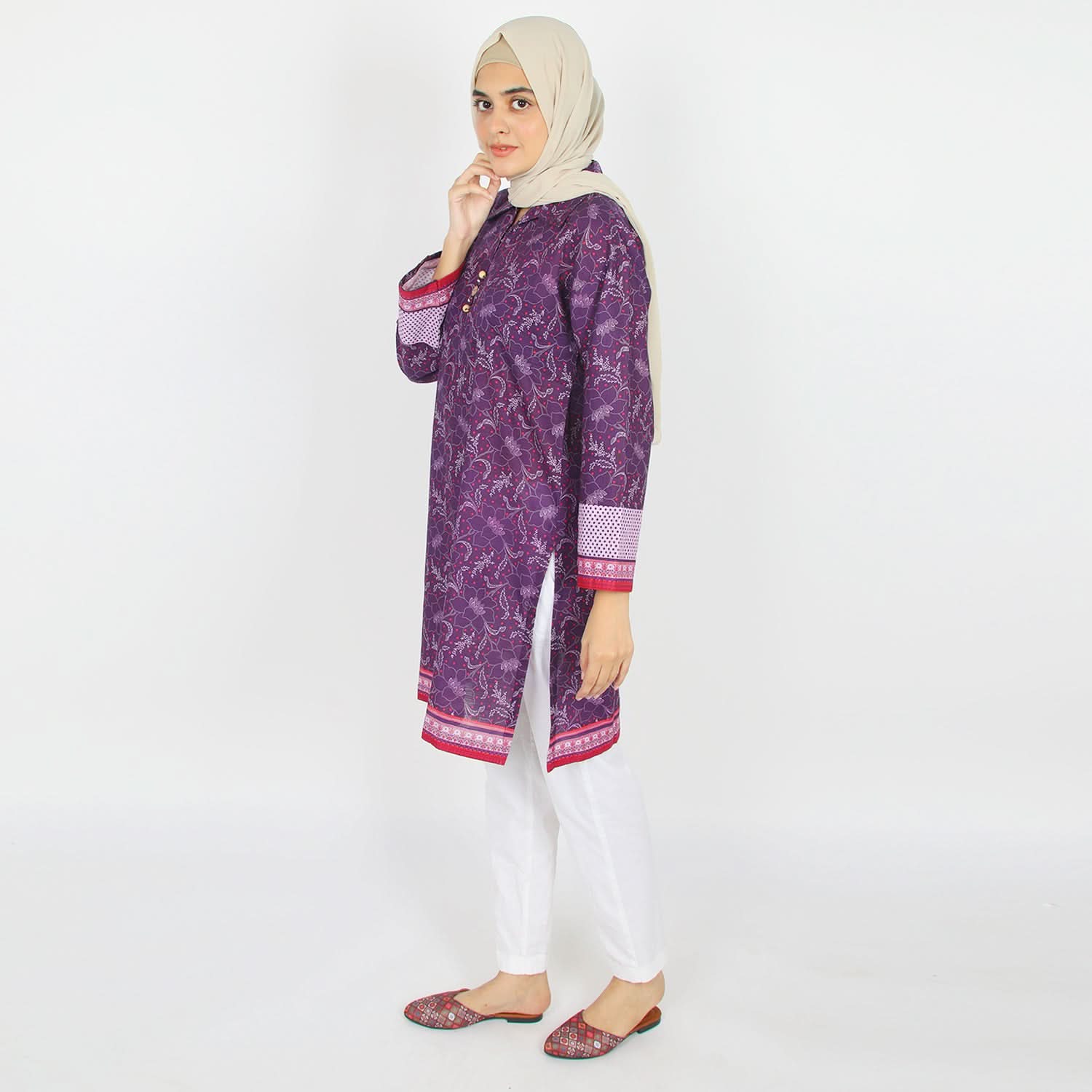 Eminent Women's Printed Khaddar Kurti - Purple, Women Ready Kurtis, Eminent, Chase Value